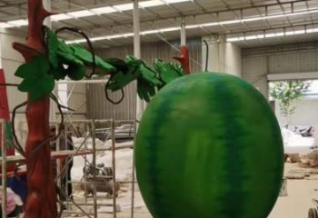 果籃雕塑點(diǎn)擊，陸地擺件，景觀西瓜果籃雕塑預(yù)定