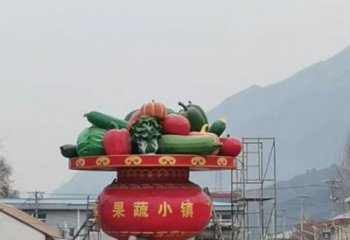 園林景觀花籃雕塑精選，陸地?cái)[件，公園景觀玻璃鋼花籃雕塑精品