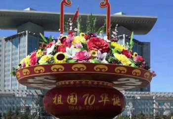 商業(yè)花籃雕塑供應(yīng)，城區(qū)小品，體育仿真花籃雕塑制造商