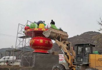 現(xiàn)代藝術(shù)花籃雕塑展品，室外軟裝，展示公園花籃雕塑定做