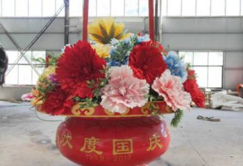 鋼結(jié)構(gòu)花籃雕塑選用，廣場雕塑，廣場花籃雕塑異型選用