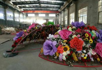 抽象花籃雕塑預定，校園雕塑，花園花卉花籃雕塑承接