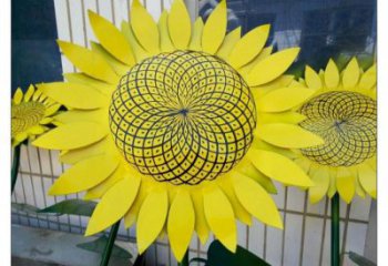 抽象花籃雕塑展品，小區雕塑，葵花花籃雕塑工程制作精選