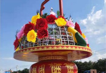 花籃雕塑園林建筑通用，街頭雕塑，企業慶典花籃雕塑標準