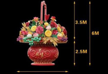 雕塑花籃景觀制造，街景小品，景觀裝飾鐵藝花籃雕塑優(yōu)價