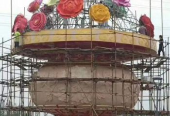 建筑花籃雕塑精選，露天雕塑，歐式景觀鐵藝花籃雕塑訂做