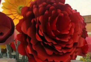 金屬花籃雕塑制作觀賞型，城市裝飾，空間月季花花籃雕塑標準