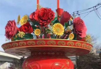 花籃雕塑精選，廣場(chǎng)雕塑，展示城市花籃雕塑
