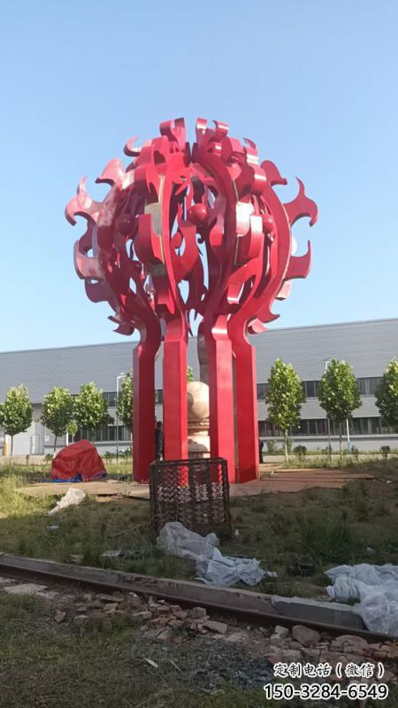 火球雕塑，精神堡壘火球雕塑落地展示