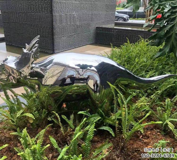 藝術恐龍雕塑觀賞型，街景小品，鏡面恐龍雕塑主題常用