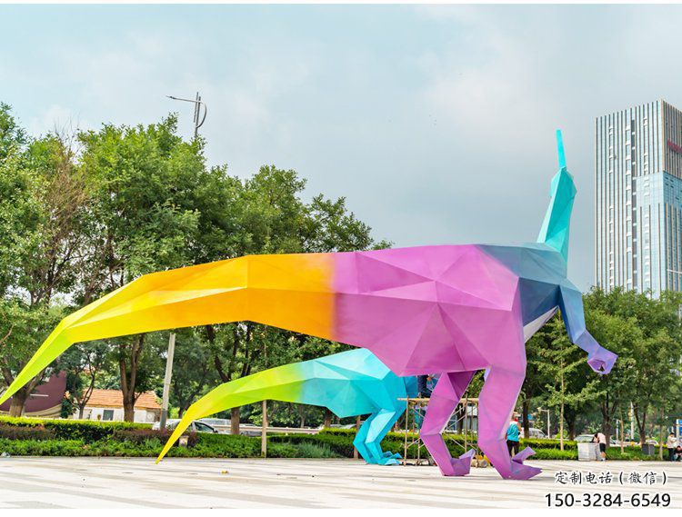 恐龍雕塑制造，白鋼構(gòu)件，切面烤漆恐龍雕塑提供