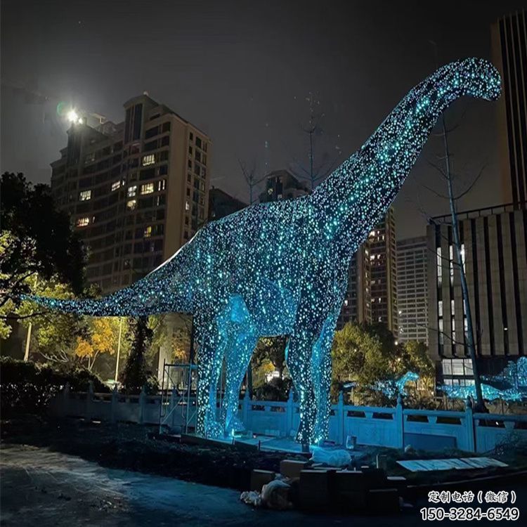 鏤空恐龍雕塑供需，標(biāo)識(shí)雕塑，燈光恐龍雕塑制造商