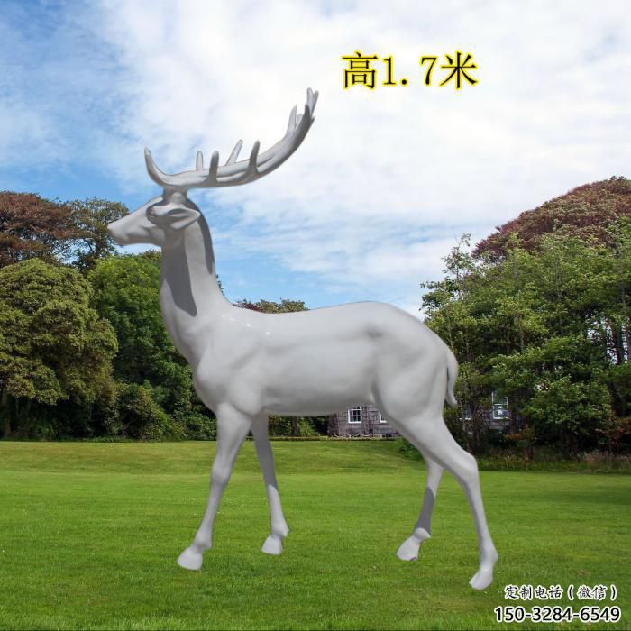 梅花鹿雕塑生產(chǎn)，動(dòng)物雕塑，玻璃鋼梅花鹿雕塑定制