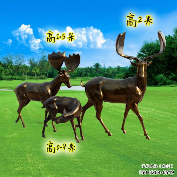 烤漆梅花鹿雕塑，彩繪工藝，玻璃鋼動(dòng)物雕塑廠家