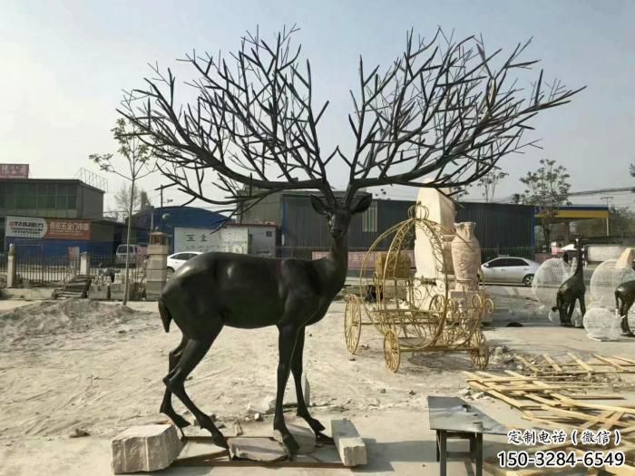 麋鹿雕塑通用，戶外雕塑，仿銅麋鹿雕塑供應