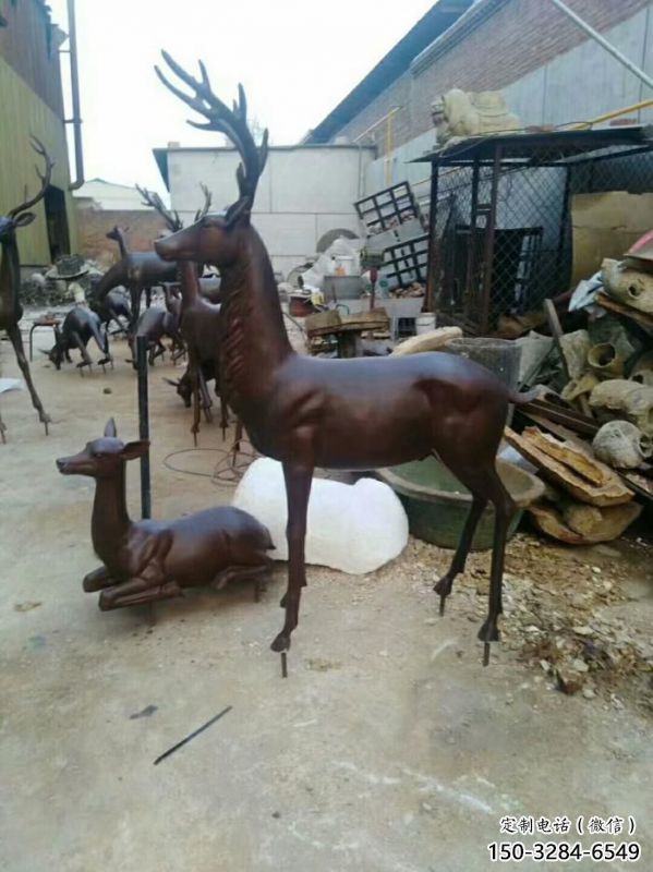 小鹿雕塑生產(chǎn)商，街頭藝術(shù)，藝術(shù)仿銅小鹿雕塑精選