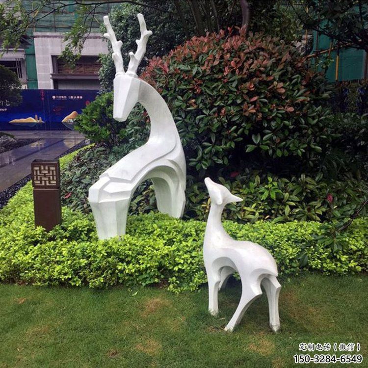 抽象鹿雕塑，幾何造型，不銹鋼抽象鹿雕塑廠家