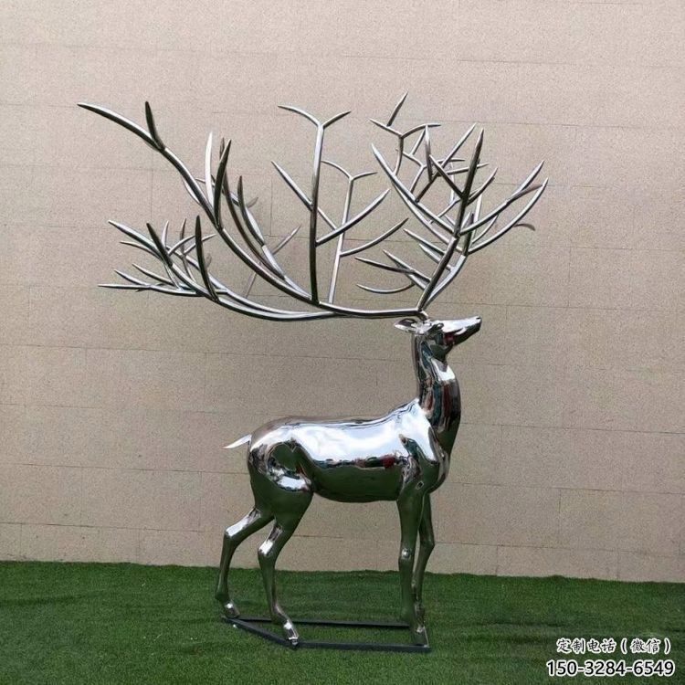 景觀小鹿雕塑制造，歐式風格，鏡面小鹿雕塑定價
