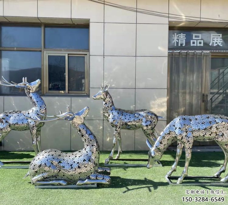 小鹿雕塑供需，標識雕塑，景觀鏤空小鹿雕塑制造商