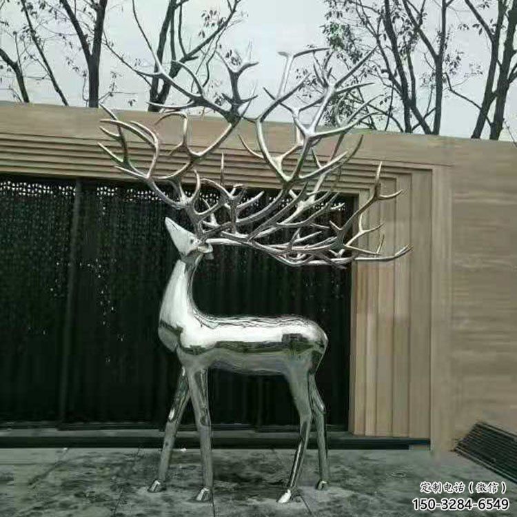 梅花鹿雕塑優(yōu)選，城市裝飾，展示鏡面梅花鹿雕塑定做