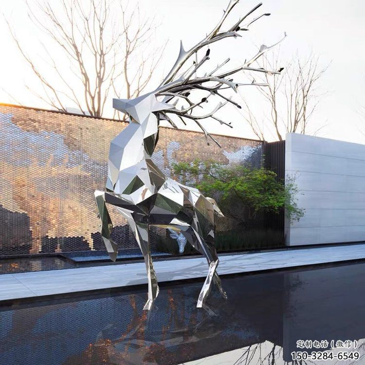 商場小鹿雕塑常用，公園小品，切面小鹿雕塑生產商