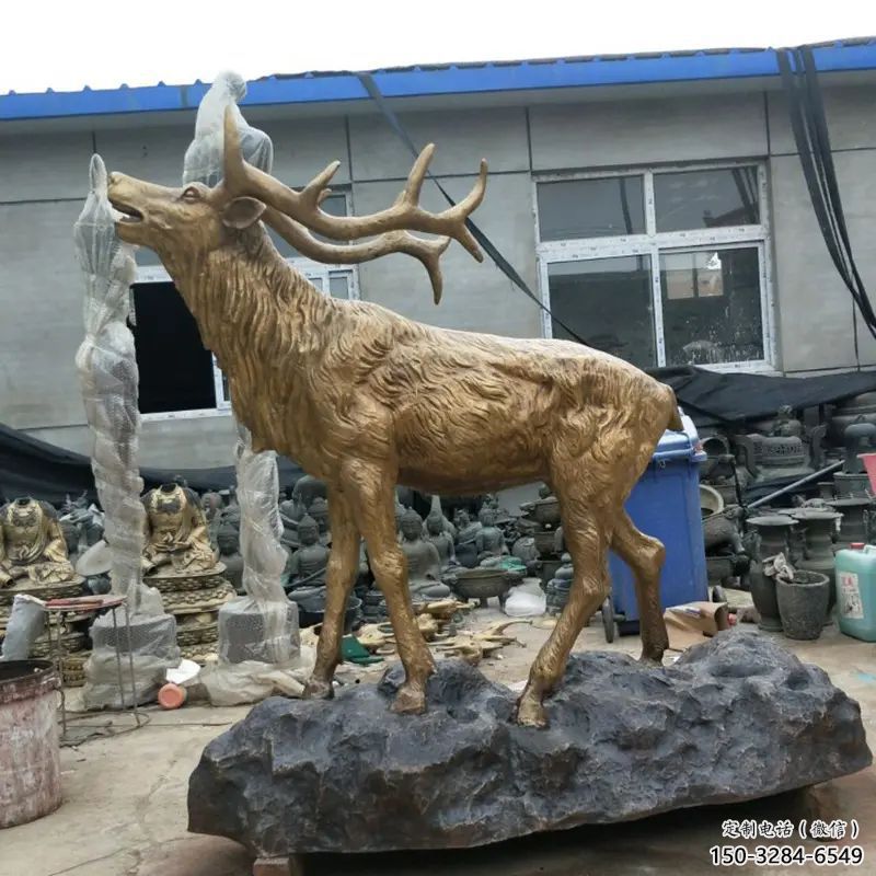 銅小鹿雕塑選用，透雕系列，現代小鹿銅雕塑優價