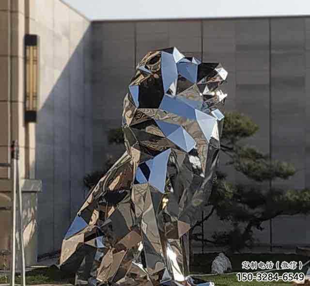 景觀獅子雕塑精選，陸地?cái)[件，公園不銹鋼獅子雕塑精品