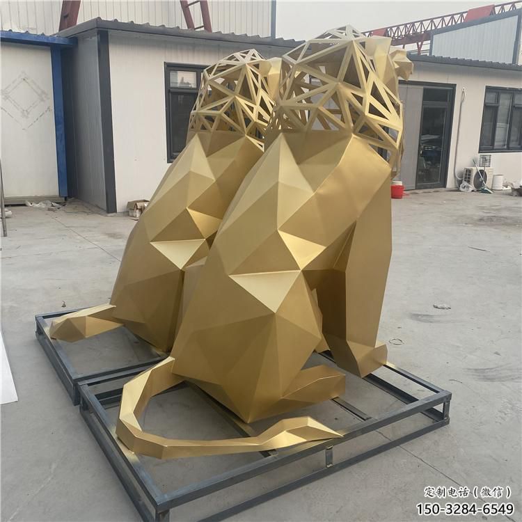 景觀獅子雕塑制造，歐式風(fēng)格，不銹鋼獅子雕塑定價(jià)