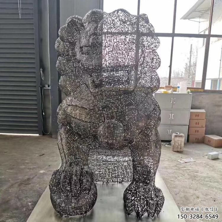 鏤空獅子雕塑預定，城區小品，不銹鋼獅子雕塑制造商