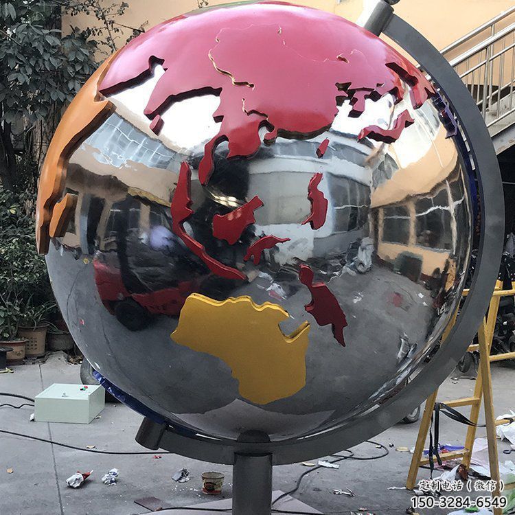 地球雕塑精選，美陳雕塑，景觀不銹鋼地球雕塑訂做