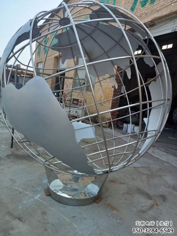 地球儀雕塑提供，露天雕塑，鏡面地球儀雕塑生產廠家