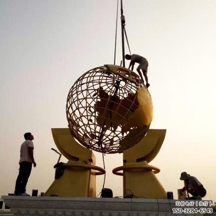 地球儀雕塑觀賞型，標識雕塑，安裝手托地球儀雕塑廠家