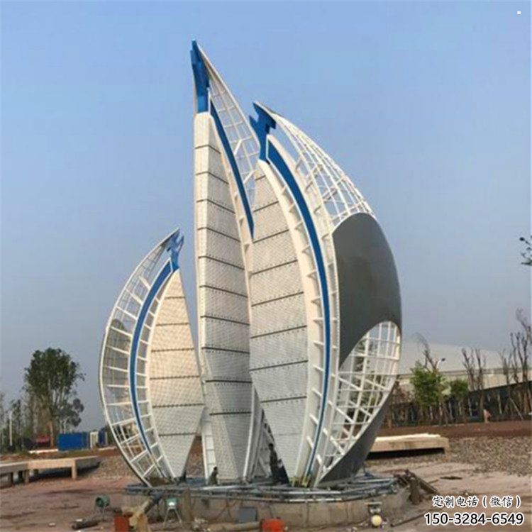 戶外帆船雕塑，鍍金歐式雕塑，鍍金工藝