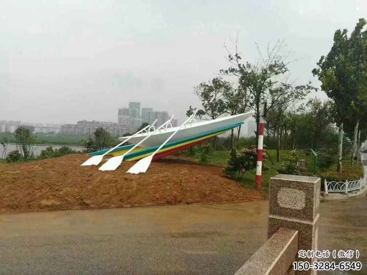 龍舟雕塑批發，烤漆工藝，不銹鋼龍舟雕塑精選