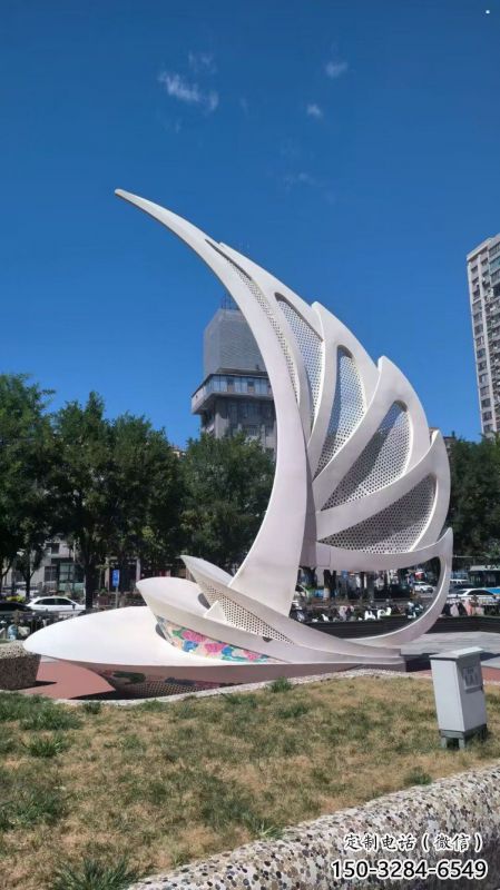 揚帆遠航雕塑精選，市標雕塑，不銹鋼揚帆遠航雕塑觀賞型