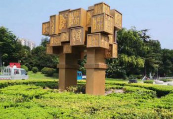 城市廣場地標鼎雕塑，創意結構設計