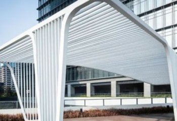 標(biāo)志型景觀不銹鋼廊架雕塑