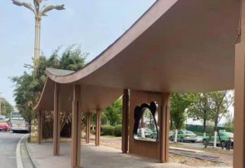 不銹鋼長廊廊架雕塑，公園休閑地