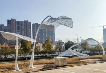 花型廊架雕塑，不銹鋼景觀廊架雕塑小品