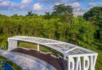 鏤空字母廊架雕塑，不銹鋼長廊藝術原理