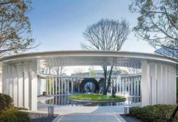 藝術(shù)型廊架雕塑，不銹鋼長廊雕塑