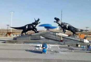 仿真恐龍雕塑精選，美陳雕塑，鍛鋼幾何恐龍雕塑通用