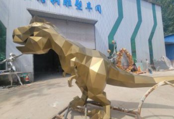 景觀恐龍雕塑優選，陸地擺件，藝術幾何恐龍雕塑供應