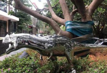 恐龍雕塑供需，圓雕系列，鏡面恐龍雕塑制造商