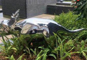 藝術(shù)恐龍雕塑觀賞型，街景小品，鏡面恐龍雕塑主題常用