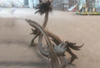 幾何恐龍雕塑供應(yīng)，城區(qū)小品，鐵藝恐龍雕塑制造商