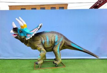 三角龍雕塑優(yōu)價，景觀概念，發(fā)聲恐龍雕塑精品