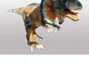 雙冠龍雕塑通用，街頭雕塑，發(fā)聲恐龍雕塑標準