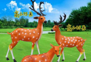 彩繪梅花鹿雕塑選用，廣場雕塑，玻璃鋼動物雕塑選用