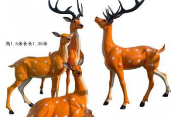 梅花鹿雕塑通用，街頭雕塑，玻璃鋼梅花鹿雕塑標準